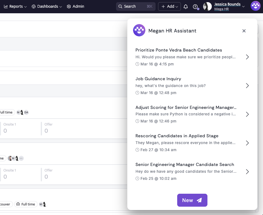 Mega embedded in Ashby via Chrome extension