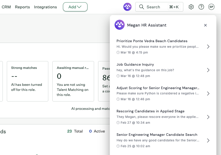 Mega embedded in Greenhouse via Chrome extension